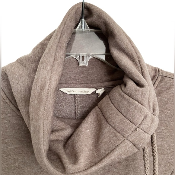 Soft Surroundings Taupe Cowl Neck Dress Size Small - Picture 4 of 8